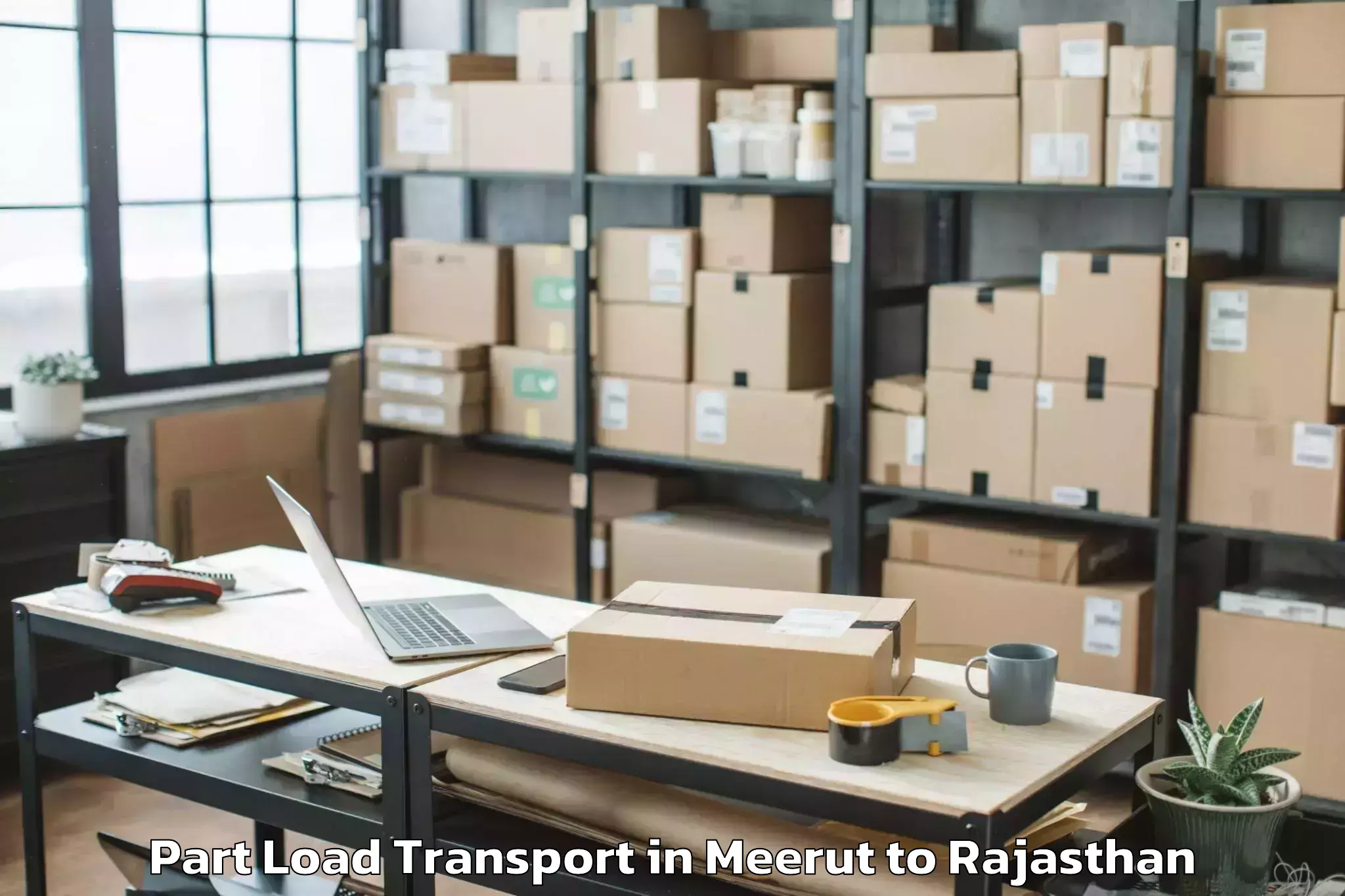 Book Meerut to Dariba Part Load Transport Online